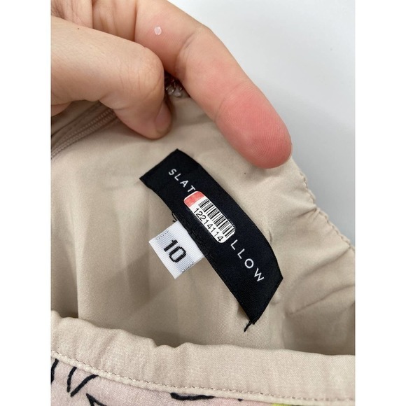 Slate & Willow Cream Floral Printed Sleeveless Square Neck Peasant Dress Size 10 - Picture 7 of 7